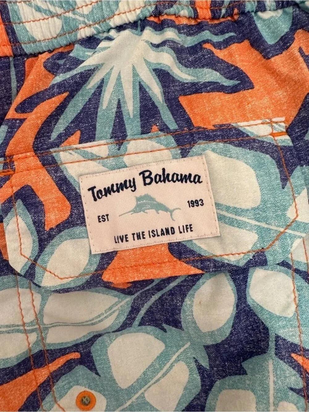LOT OF 2 Tommy Bahama Mens Swim Trunks Size XL Tropical Leaf Geometric Shorts